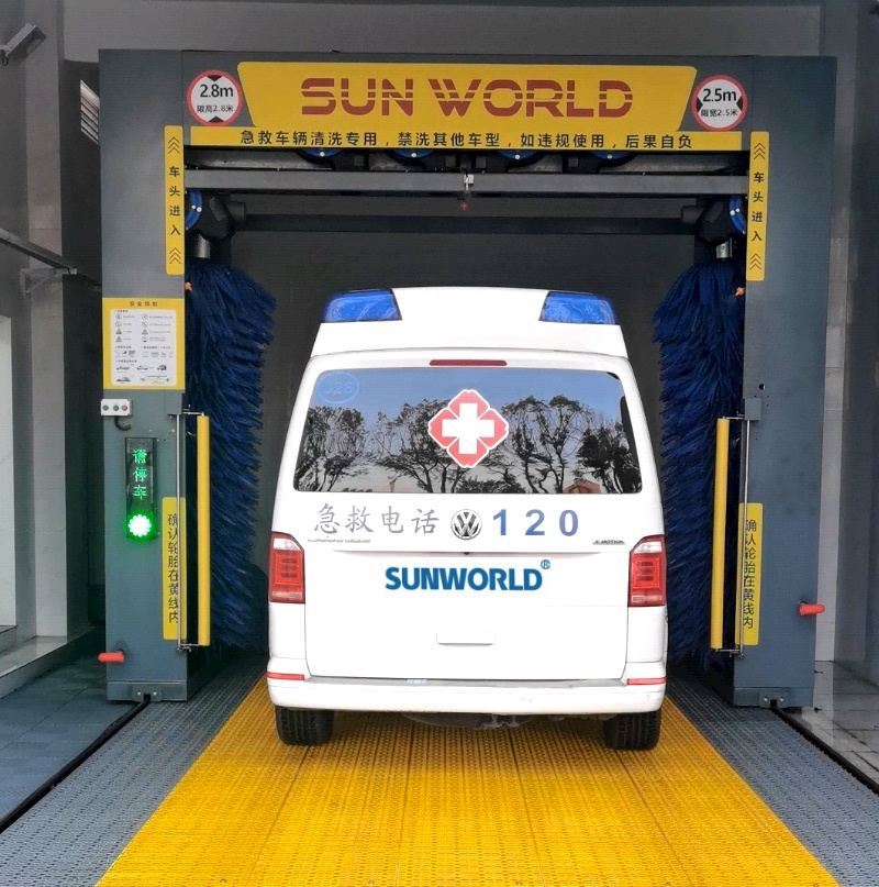 SUNWORLD M9 Special High-end Custom Clean and Sterilize 2 in 1 Rollover Automatic Brush Car Wash Machine For Ambulance